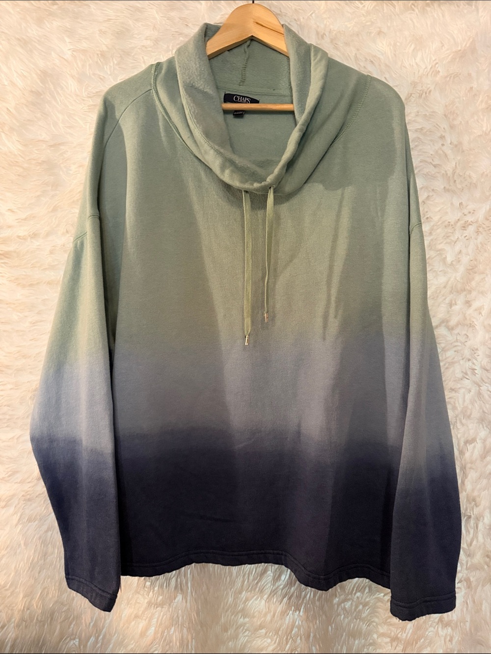 Chaps Cowl Neck Ombré Pullover 2XL